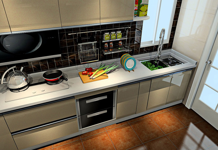 家庭装修小厨房户型一字型厨房这样布置.jpg