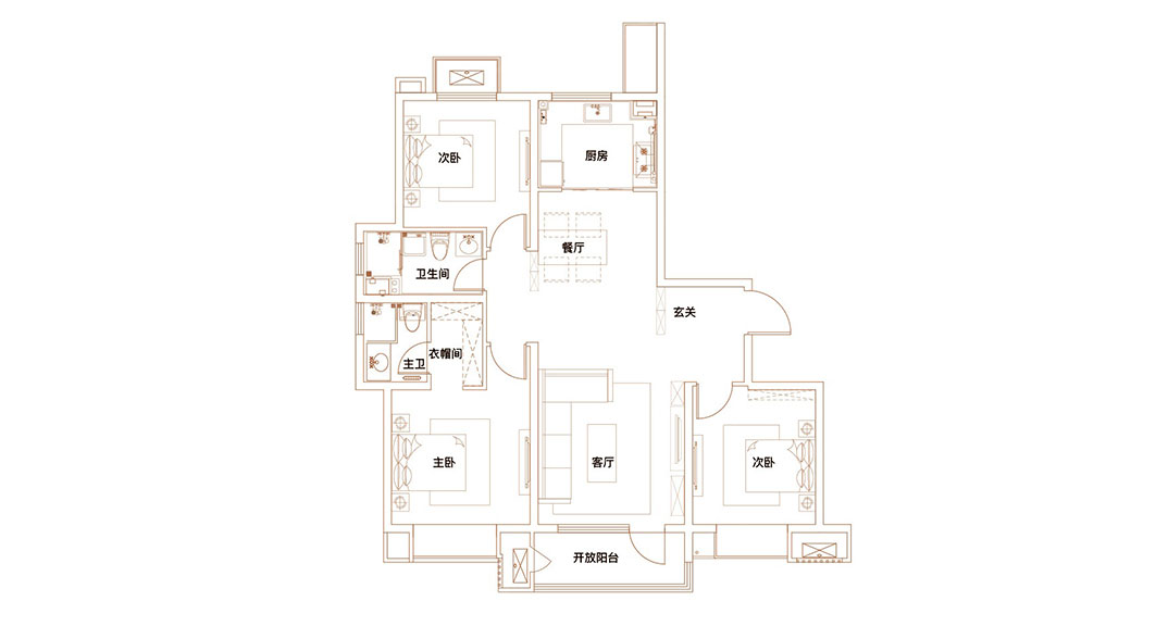 青铁海御府143㎡三室两厅户型平面布局图.jpg