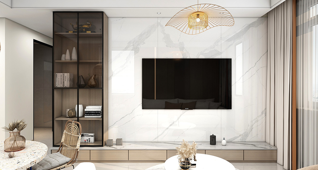 西藏路小区85㎡两室一厅客厅电视现代风格装修案例效果图.jpg