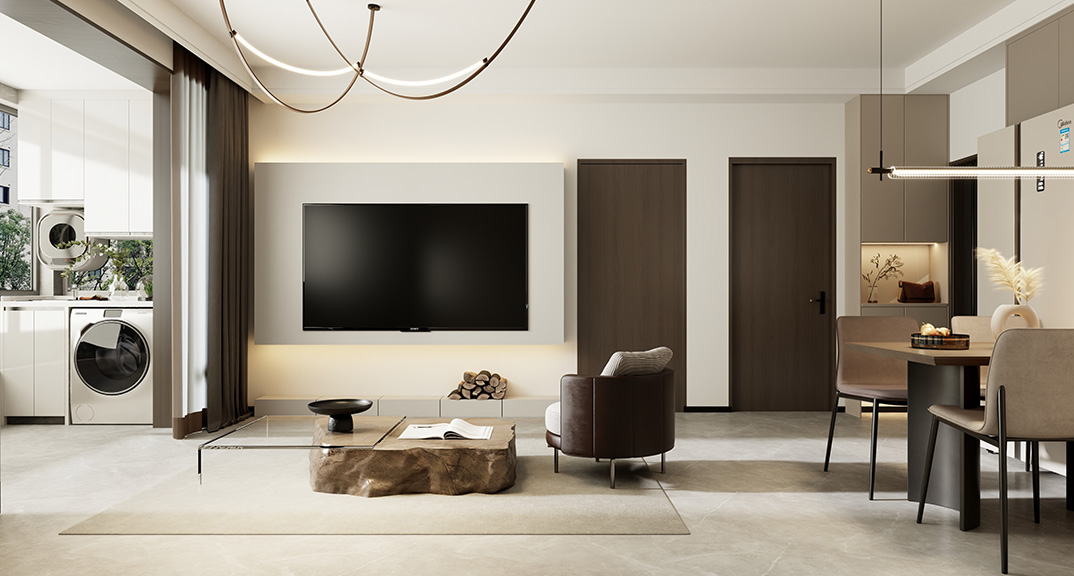 悦动湾142㎡四室两厅客厅电视现代风格装修案例效果图.jpg