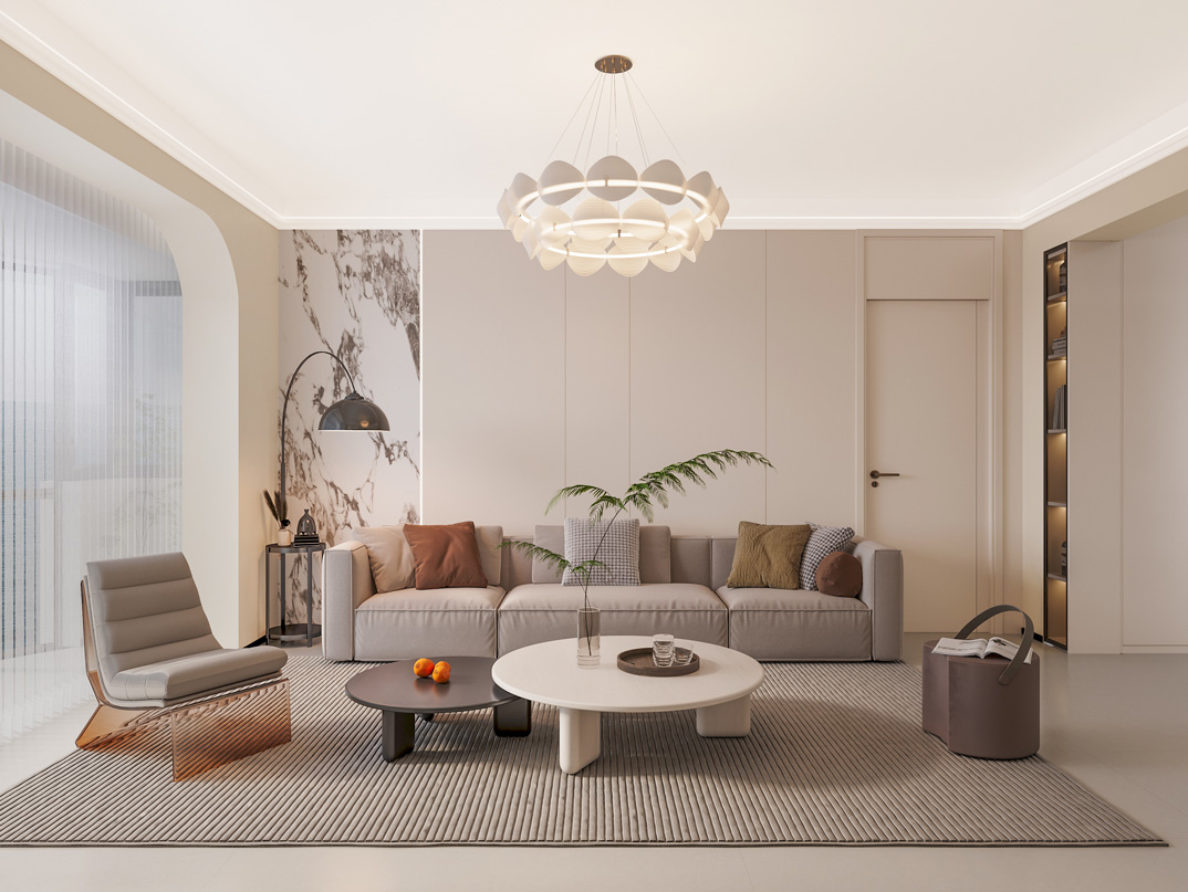 华达公寓150㎡四室两厅客厅沙发现代简约风格装修案例效果图-详细.jpg